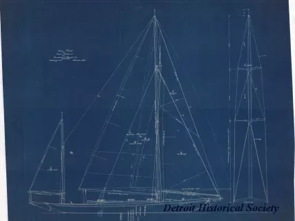 Blueprint - Sail Plan of Yacht Trident