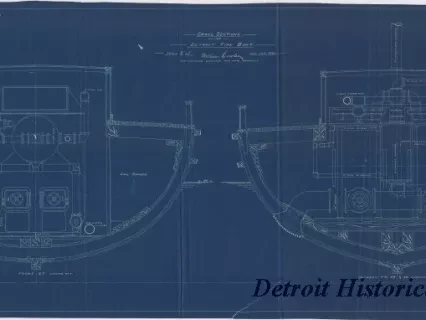 Blueprint - Cross Sections for Detroit Fire Boat