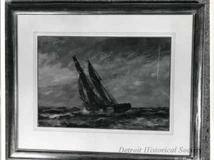 Print, Photographic - Great Lakes Ketch - Photo of Robert Hopkins Painting 'Great Lakes Ketch'