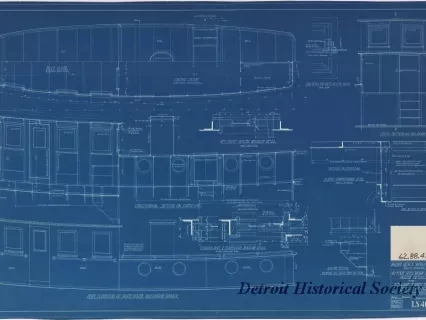 Blueprint - 40 Foot Steel Work Launch,
House Details for
U. S. Lake Survey Office, Detroit, Michigan