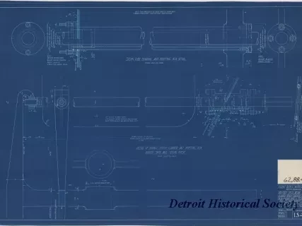 Blueprint - 40 Foot Steel Work Launch,
Rudder Stock-Carrier-Stuffing Box-Rudder Shoe & Stern Post
for U. S. Lake Survey Office, Detroit, Michigan