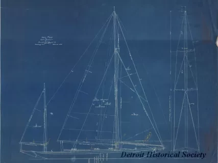 Blueprint - Sail Plan of Yacht Trident