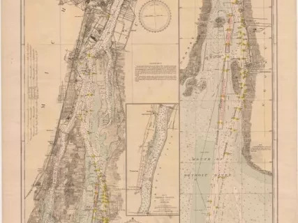 Chart, Navigational - Chart of Detroit River