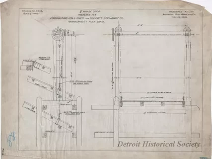 Drawing, Technical - 3/4" Wharf Drop Proposed for
Providence, Fall River and Newport Steamboat Co.,
Narragansett Pier Dock
