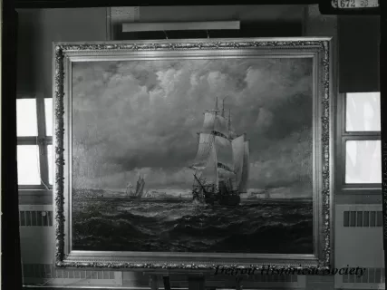 Print, Photographic - Off Sleeping Bear Point 'Old Zack Chandler' - Photo of Robert Hopkin Painting 'Off Sleeping Bear Point 'Old Zack Chandler