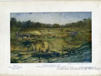 Drawing - Detroit in Cadillac's Time