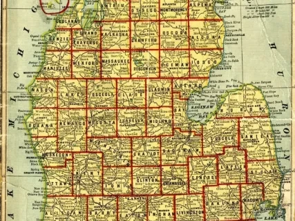 Map - Revised Map of Michigan. Lower Peninsula.