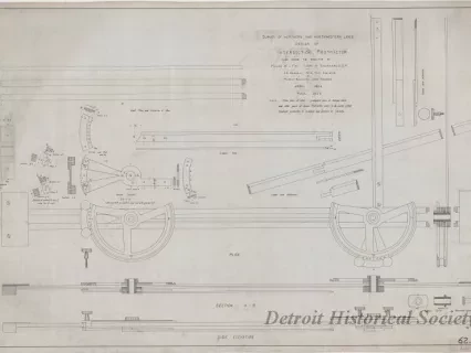 Drawing, Technical - Survey of Northern and Northwestern Lakes,
Design of Intersection Protractor