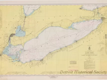 Chart, Navigational - Lake Erie,
Including the Waterways to Lakes Ontario and Huron