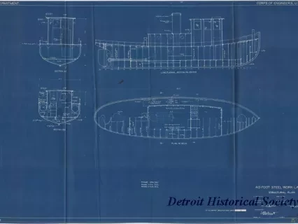 Blueprint - 40 Foot Steel Work Launch,
Structural Plan