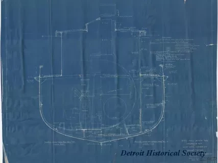 Blueprint - Steel Hull Screw Tug, Engineer, N.Y.,
for New York Harbor, N.Y.,
Midship Section