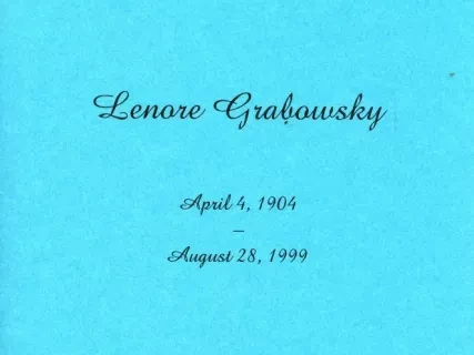 Booklet - "Lenore Grabowsky"