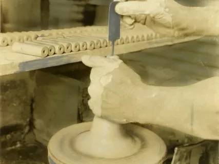 Print, Photographic - Throwing Spark Plug Blanks