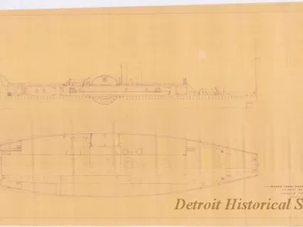 Blueprint - Grand Trunk Railway Company of Canada,
Great Western Division, Car Ferry Boat