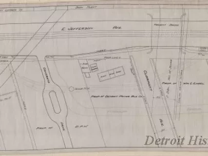 Drawing, Technical - E. Jefferson at Connors Creek,
Proposed Temporary Detour for Connors Creek Sewer & Chrysler Tunnel