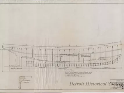Drawing, Technical - Framing Plan, Fire Tug 
[Hull No. 75]