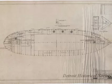 Drawing, Technical - Main Deck Plating for Fire Tug, Clevelander
[Hull No. 75]