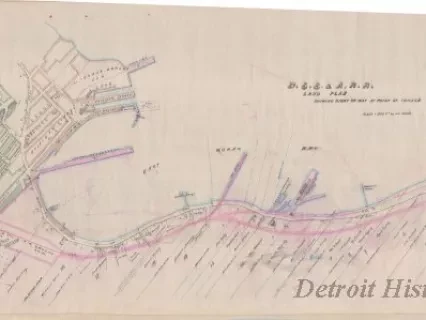 Map - D.S.S. & A.R.R. Land Plan, Showing Right of Way at Point St. Ignace