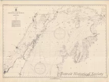 Chart, Navigational - North End of Lake Michigan,
Including Green Bay