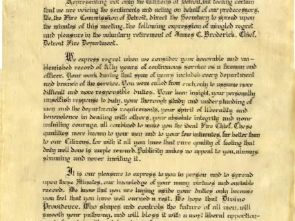 Proclamation - Tribute to James C. Broderick, Fire Chief