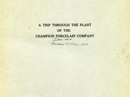 Report - A Trip Through the Plant of the Champion Porcelain Company