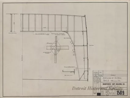 Drawing, Technical - Arching of Screen, Bhds. 56 and 104