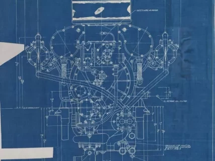 Blueprint - Wood-Allison Marine Conversion, Left Hand Engine.
Installation Drawing