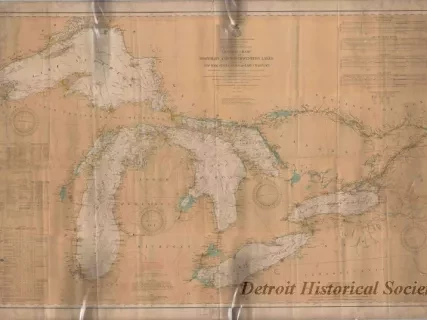 Chart, Navigational - General Chart of the Northern and Northwestern Lakes,
Including New York State Canals and Lake Champlain