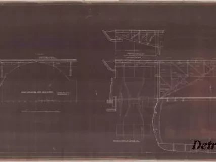 Blueprint - Aircraft Training Vessel, IX-64 (Ex. Seeandbee), 
Midship & Type Sections
