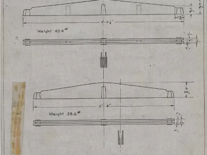 Drawing, Technical - U. S. Lake Survey,
Sketch of Grate Bars for U.S.S. Margaret