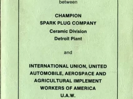 Agreement - Agreement between Champion Spark Plug Company Ceramic Division Detroit Plant and International Union, United Automobile, Aerospace and Agricultural Implement Workers of America, U.A.W., Local Union No. 272; Effective February 1, 1988
