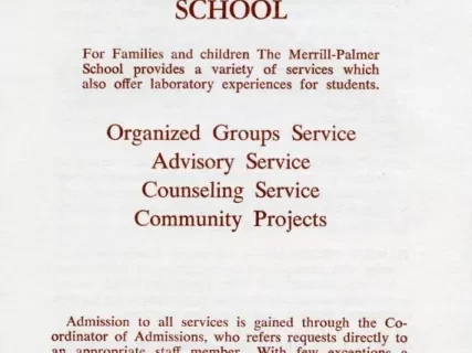Brochure - The Community Services Program of the Merrill-Palmer School