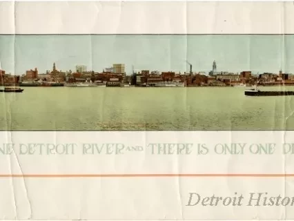 Print - Panoramic View of Detroit's River Front, Compliments of the Detroit News