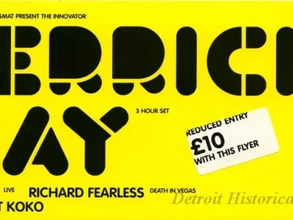 Handbill - Derrick May 3 Hour Set