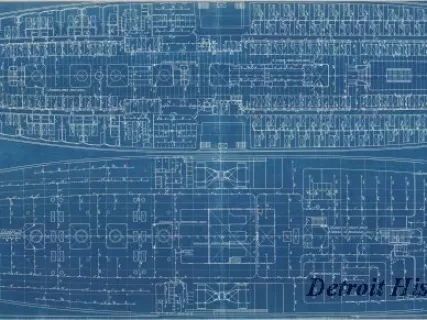 Blueprint - General Arrangement of Sprinkler System,
Main & Promenade Decks