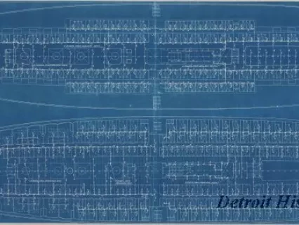Blueprint - General Arrangement of Sprinkler System,
Gallery & Upper Decks