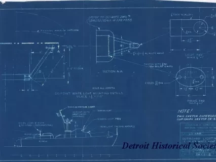 Blueprint - Outboard Lighting Arrg. & 20 Pt. White Light Details,
63' ARB Mk III