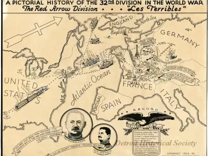 Map - A Pictorial History of the 32nd Division in the World War