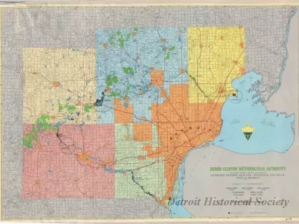 Map - Huron-Clinton Metropolitan Authority Including Detroit and the Counties of
Livingston, Macomb, Oakland, Washtenaw, and Wayne, State of Michigan