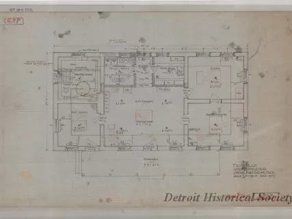 Drawing, Architectural - Floor Plan, Quartermaster's Office, Fort Wayne, Michigan