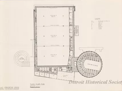 Drawing, Architectural - Third Floor Plan,
Cobo Hall - Convention Arena,
Civic Center - City of Detroit, Michigan.