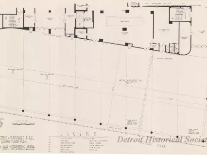 Drawing, Architectural - Meeting & Banquet Halls, 
Second Floor Plan, 
Cobo Hall - Convention Arena, 
Civic Center - City of Detroit, Michigan