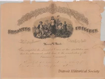 Diploma - Henry T. Hunt Diploma
[Detroit Business University]