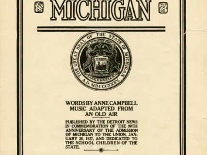 Music, Sheet - The Song of Michigan