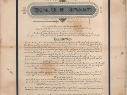 Certificate, Commemorative - Gen. U. S. Grant