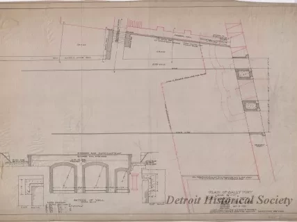 Drawing, Technical - Plan of Sally Port,
Fort Wayne, Michigan