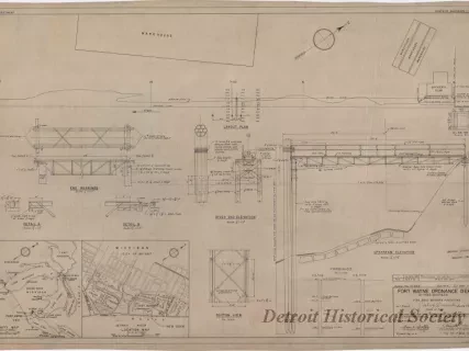 Drawing, Technical - Fort Wayne Ordnance Depot, Detroit, Michigan;
Fire Boat Mooring Facilities