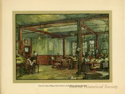 Print - Forty-Four Years of History Were Written in the Picturesque Old Editorial Rooms