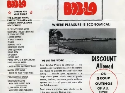 Flier - There's Something Special about a Picnic at Bob-Lo