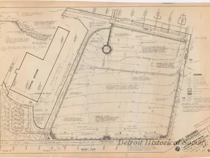 Blueprint - Layout - Grading, 
Historic Fort Wayne Parade Grounds Construction